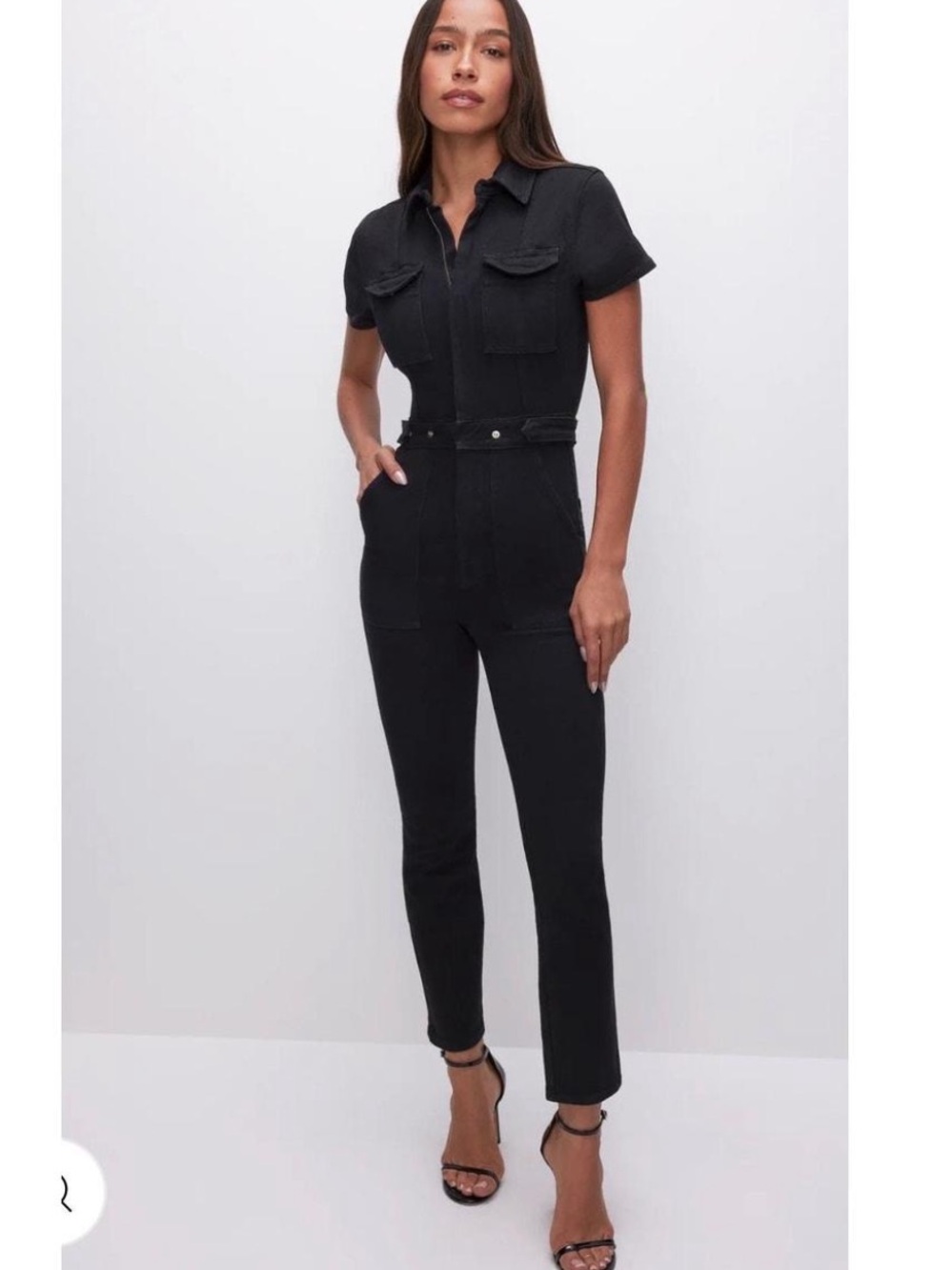 GOOD AMERICAN Utility Denim Jumpsuit - Picture 1 of 12